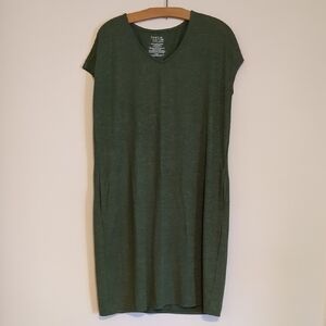 Green V-Neck Dress